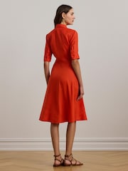 Lauren Ralph Lauren Curve Wakana Linen Belted Shirt Dress - Image 1 of 7