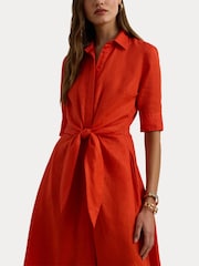 Lauren Ralph Lauren Curve Wakana Linen Belted Shirt Dress - Image 3 of 7