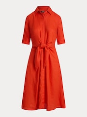 Lauren Ralph Lauren Curve Wakana Linen Belted Shirt Dress - Image 7 of 7