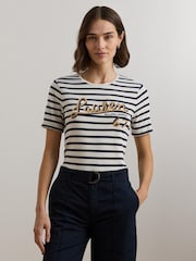 Lauren Ralph Lauren Katlin Stripe Jersey Top - Imagen 1 de 5