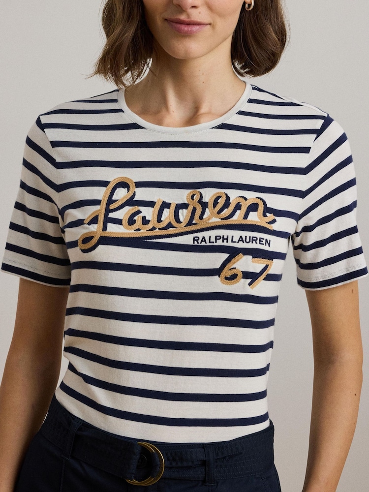 Lauren Ralph Lauren Katlin Stripe Jersey Top - Image 4 of 5
