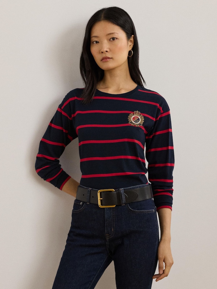 Lauren Ralph Lauren Belkis Striped Knit T-Shirt - Bild 1 von 5
