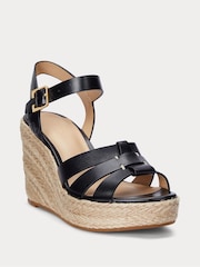 Lauren Ralph Lauren Soffia Nappa Leather Wedge Espadrille Sandals - Image 1 of 4