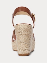 Lauren Ralph Lauren Soffia Nappa Leather Wedge Espadrille Sandals - Image 3 of 4