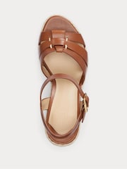 Lauren Ralph Lauren Soffia Nappa Leather Wedge Espadrille Sandals - Image 4 of 4