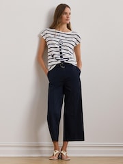 Lauren Ralph Lauren Greita Striped Anchor Jersey T-Shirt - Image 3 of 5