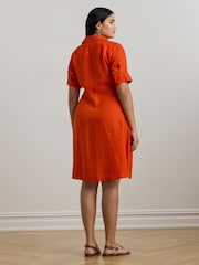 Lauren Ralph Lauren Curve Wakana Linen Belted Shirt Dress - Image 3 of 5