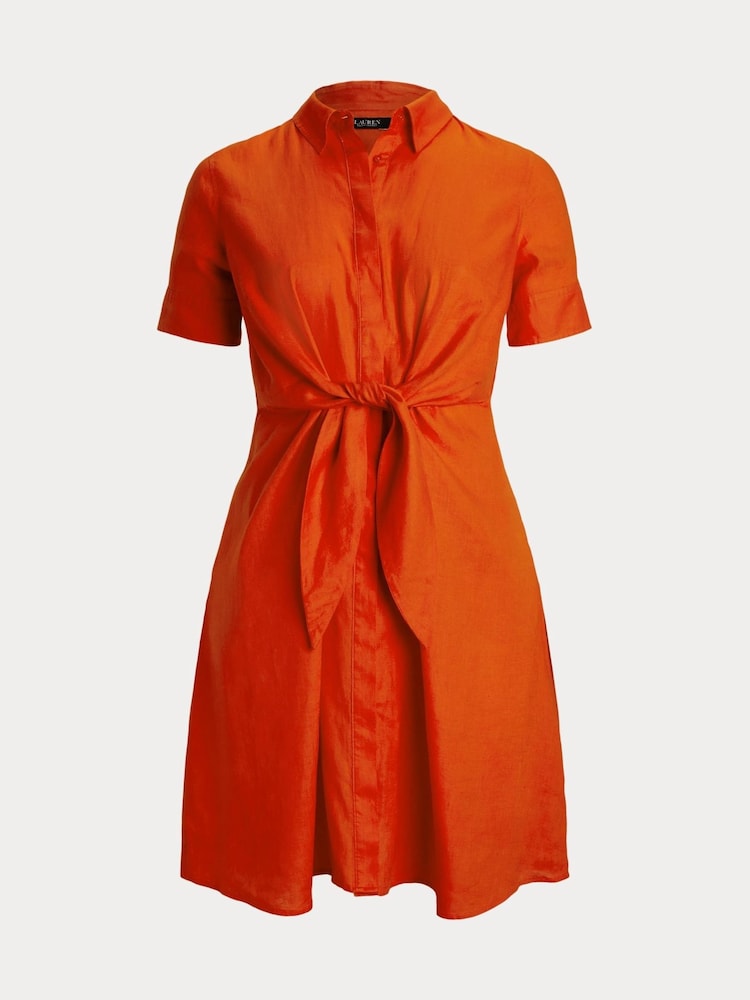 Lauren Ralph Lauren Curve Wakana Linen Belted Shirt Dress - Image 5 of 5