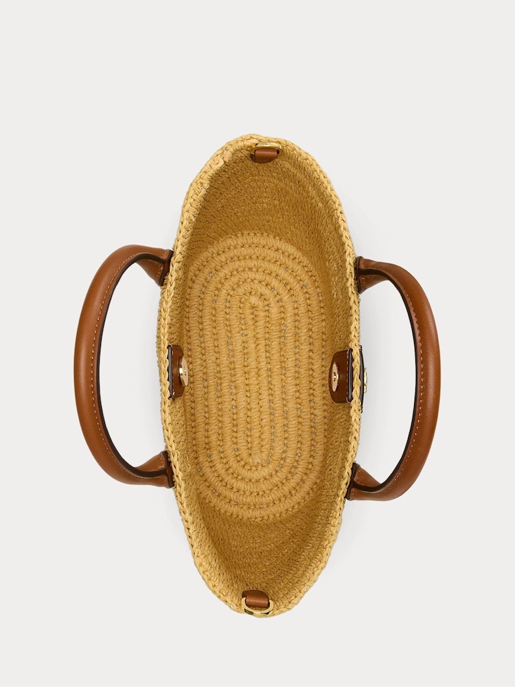 Lauren Ralph Lauren Natural Brie Straw Raffia Tote Bag - Image 6 of 9