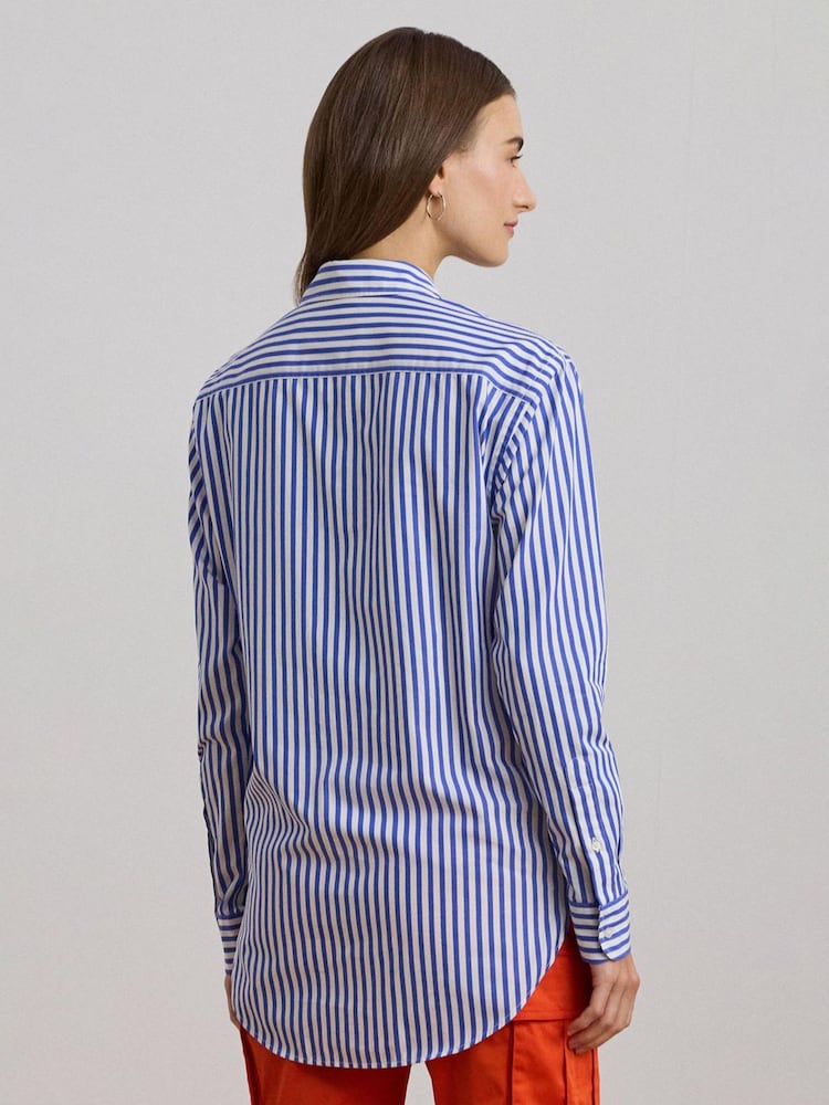 Lauren Ralph Lauren Kotta Stripe Embroidered Logo Shirt - Image 1 of 6