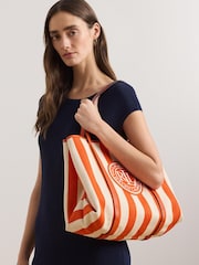 Lauren Ralph Lauren Emerie Twill Herringbone Slouchy 100% Cotton Tote Bag - Image 6 of 6