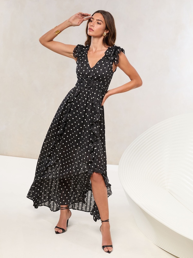 Lipsy Sleevless Ruffle Belted Maxi Dress - Bild 1 von 5