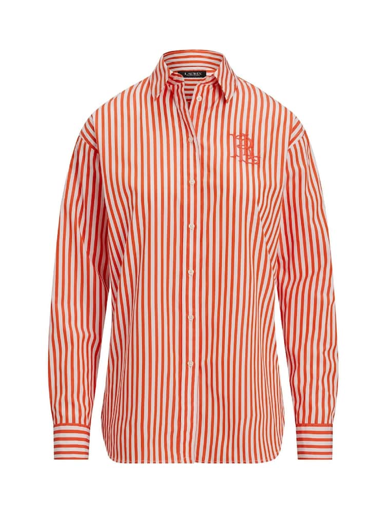Lauren Ralph Lauren Kotta Stripe Embroidered Logo Shirt - Image 9 of 9