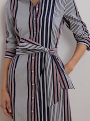 Lauren Ralph Lauren Blue Y/D 70S Broadcloth 100% Cotton Dress - Image 4 of 10