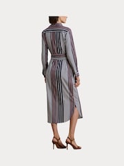 Lauren Ralph Lauren Blue Y/D 70S Broadcloth 100% Cotton Dress - Image 5 of 10