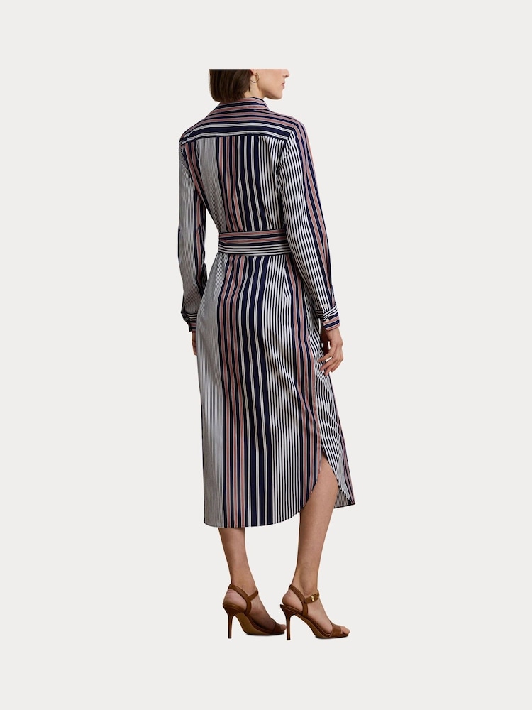 Lauren Ralph Lauren Blue Y/D 70S Broadcloth 100% Cotton Dress - Image 5 of 10