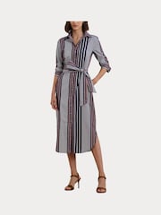 Lauren Ralph Lauren Blue Y/D 70S Broadcloth 100% Cotton Dress - Image 7 of 10