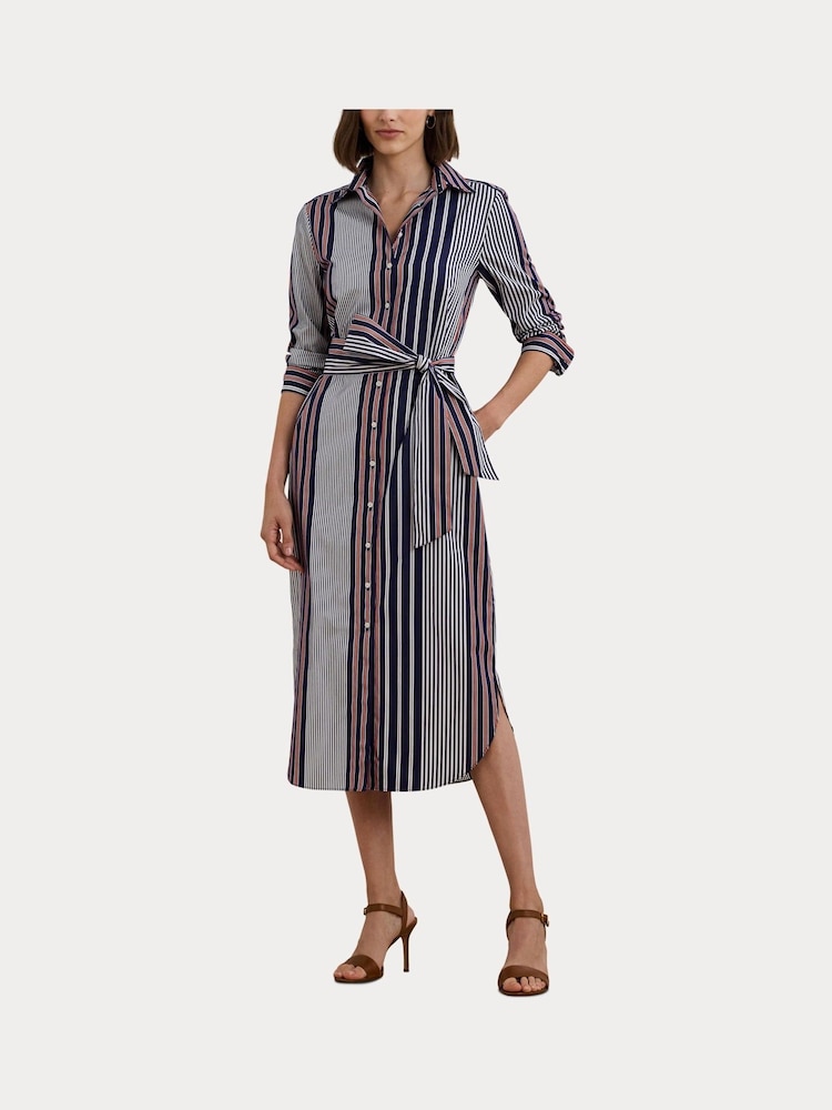 Lauren Ralph Lauren Blue Y/D 70S Broadcloth 100% Cotton Dress - Image 7 of 10