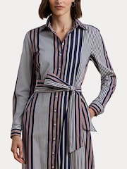 Lauren Ralph Lauren Blue Y/D 70S Broadcloth 100% Cotton Dress - Image 8 of 10