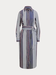 Lauren Ralph Lauren Blue Y/D 70S Broadcloth 100% Cotton Dress - Image 9 of 10