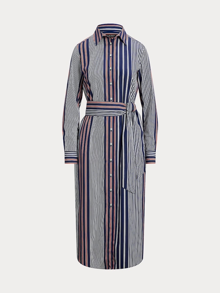 Lauren Ralph Lauren Blue Y/D 70S Broadcloth 100% Cotton Dress - Image 9 of 10