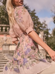 Платье-рубашка мини из ткани под лен с короткими рукавами Lipsy - Image 4 of 4