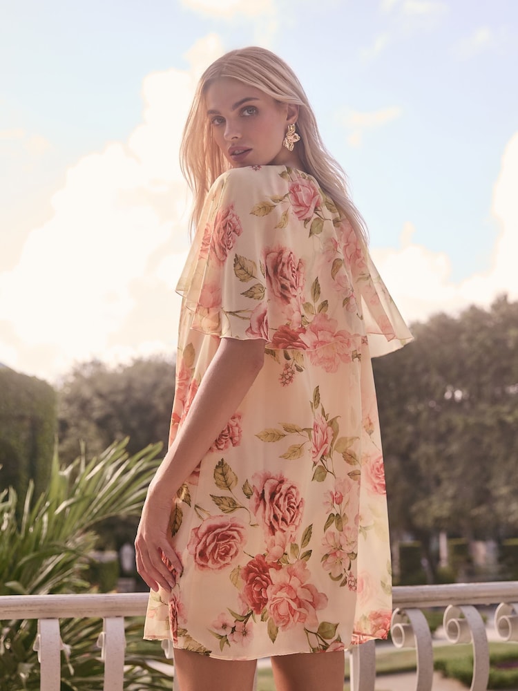 Estampado floral rosa - Lipsy Print Flutter Sleeve Mini Shift Dress - Imagen 4 de 4 Estampado floral rosa - Lipsy Print Flutter Sleeve Mini Shift Dress - Imagen 4 de 4