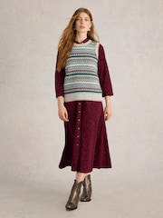 White Stuff Purple Rua Sparkle Jersey Dress - Image 3 of 6