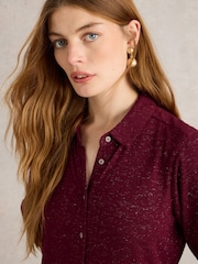 White Stuff Purple Rua Sparkle Jersey Dress - Image 4 of 6