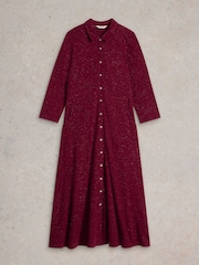 White Stuff Purple Rua Sparkle Jersey Dress - Image 5 of 6