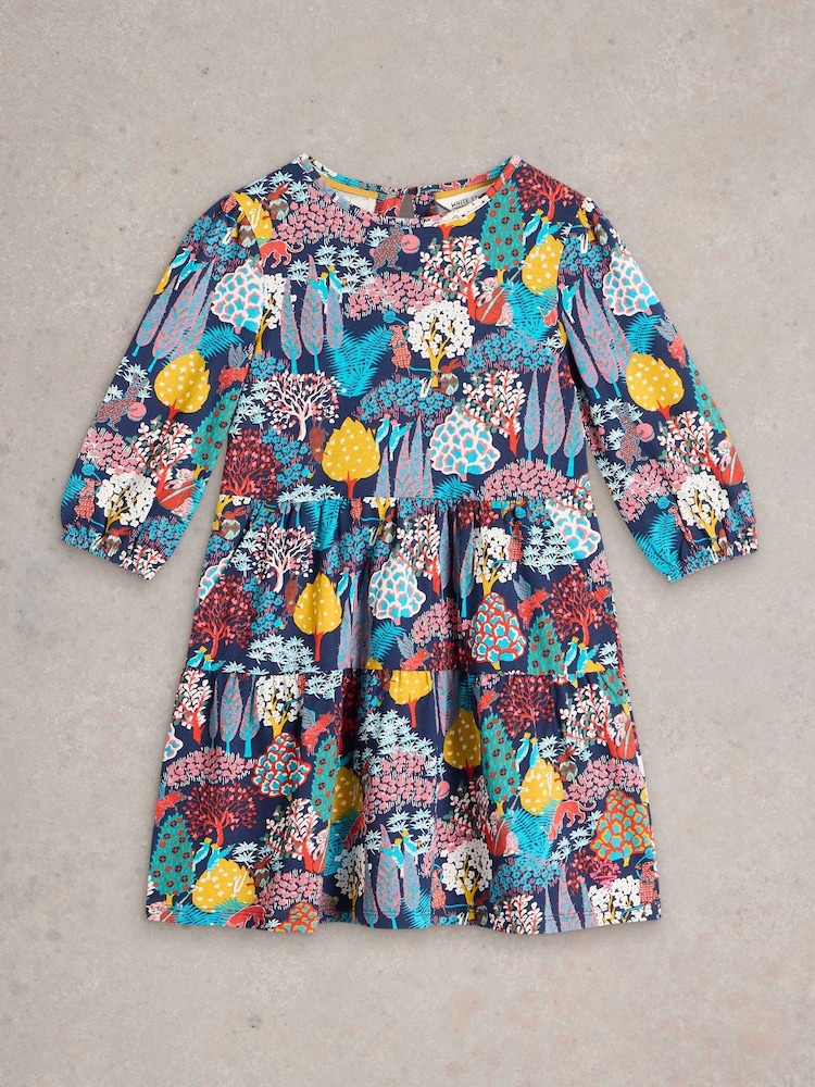 White Stuff 100% Cotton Woodland Print Jersey Dress - صورة 1 من 3