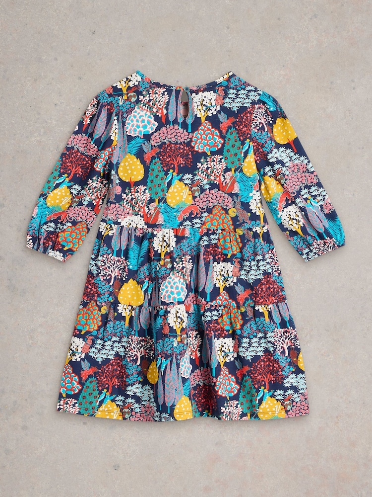White Stuff 100% Cotton Woodland Print Jersey Dress - صورة 2 من 3