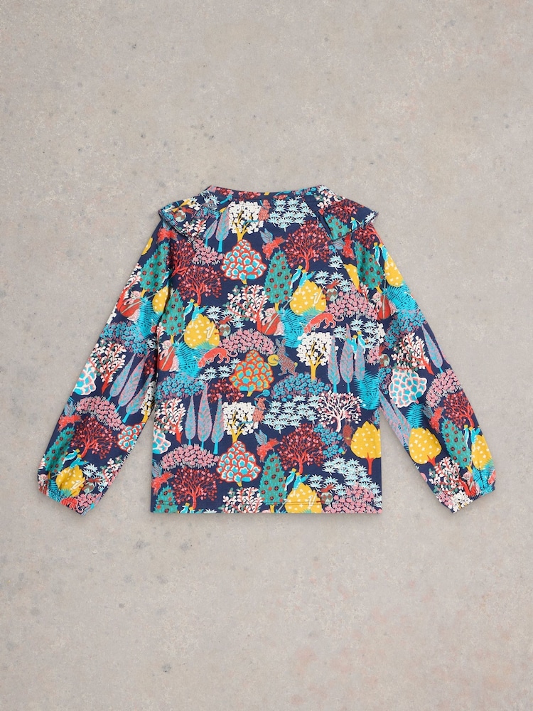 White Stuff Blue Woodland Print T-Shirt - Image 2 of 3