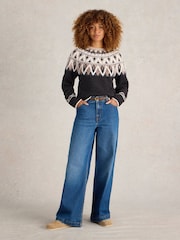 White Stuff Black Mono Fairlise Jumper - Image 1 of 6