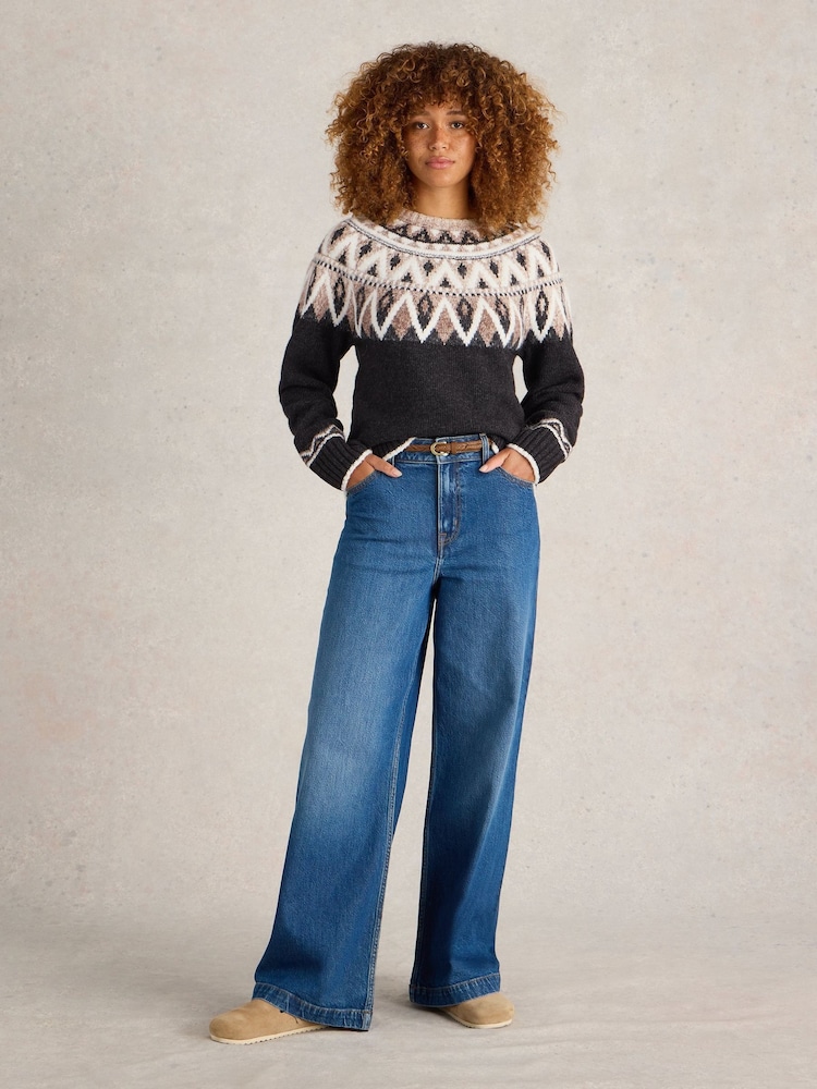 White Stuff Black Mono Fairlise Jumper - Image 1 of 6
