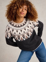 White Stuff Black Mono Fairlise Jumper - Image 3 of 6
