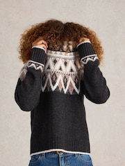 White Stuff Black Mono Fairlise Jumper - Image 4 of 6