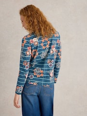 White Stuff Blue Nelly Long Sleeve 100% Cotton T-Shirt - Image 2 of 6