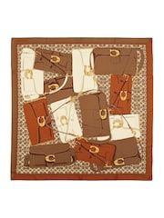 COACH Orange Tabby Printed Silk Square Scarf - Image 3 of 4