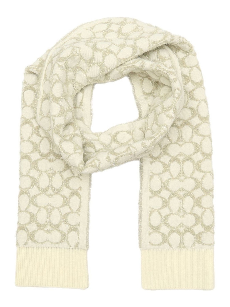 COACH Cream Signature C Metallic Muffler - Image 1 of 4