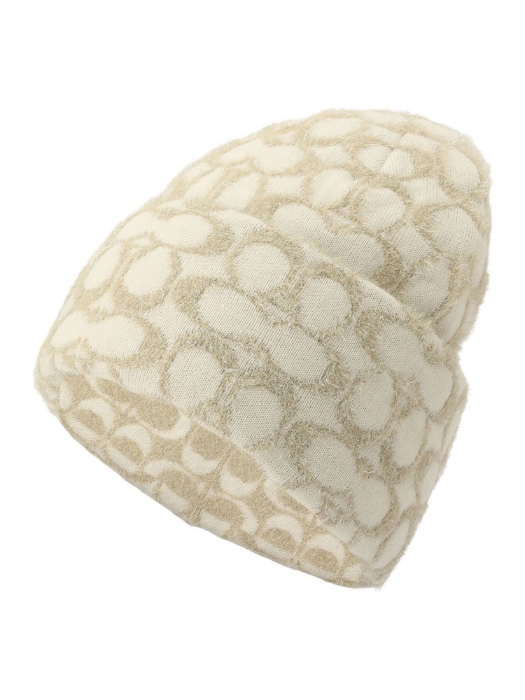 COACH White Signature C Metallic Beanie - Image 1 of 4