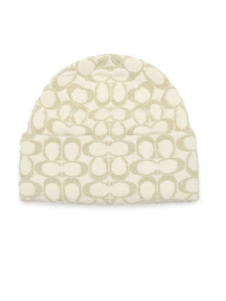 COACH White Signature C Metallic Beanie - Image 2 of 4