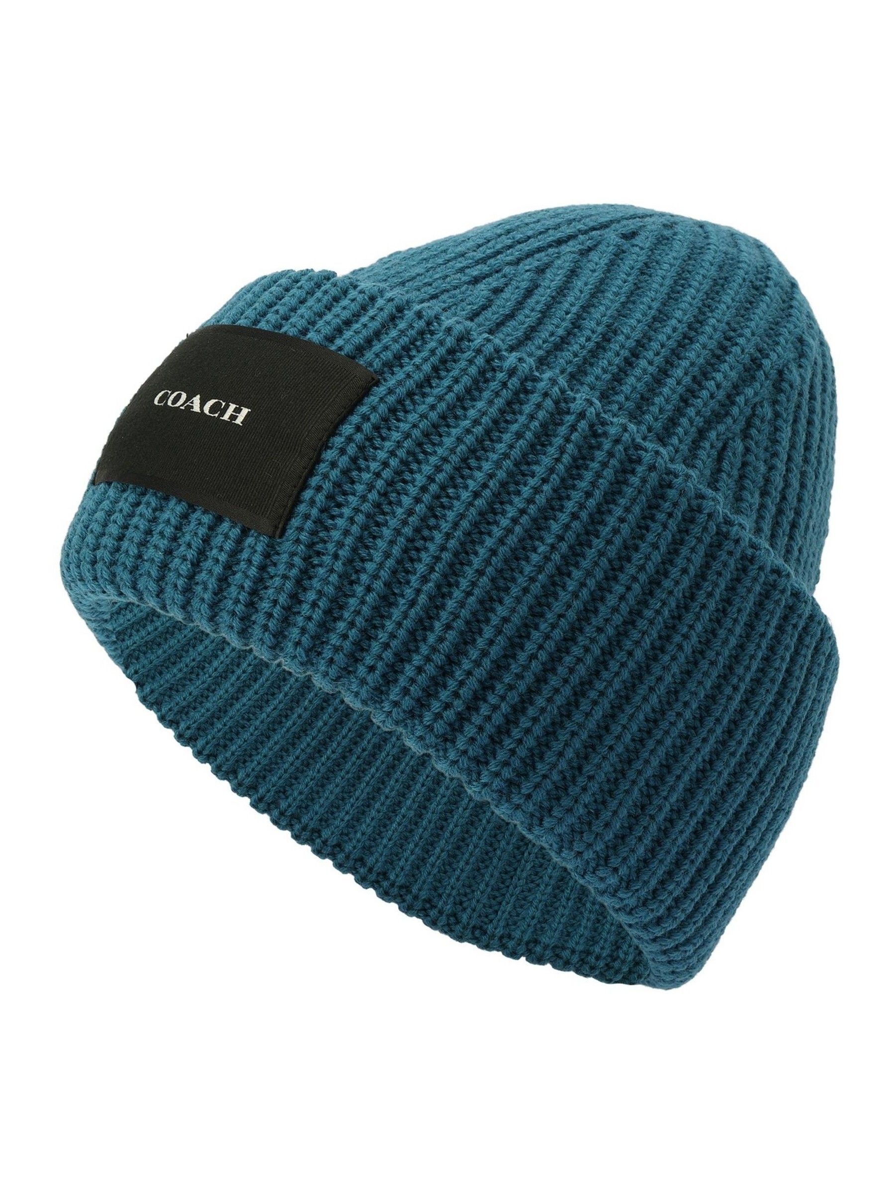 Buy COACH Blue Woven Patch Beanie from Next Ireland