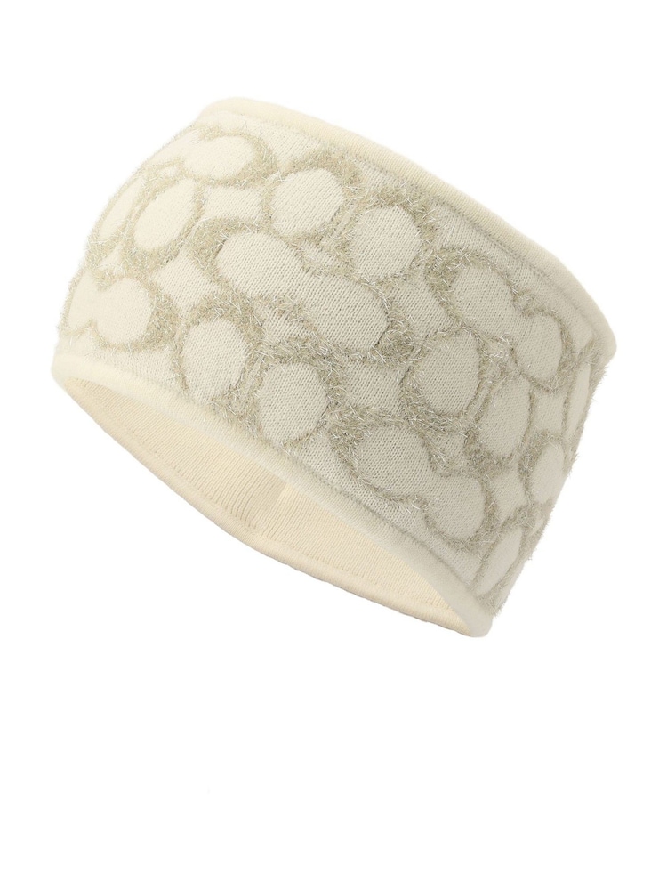 COACH Cream Signature C Metallic Headband - Image 1 of 3 COACH Cream Signature C Metallic Headband - Image 1 of 3