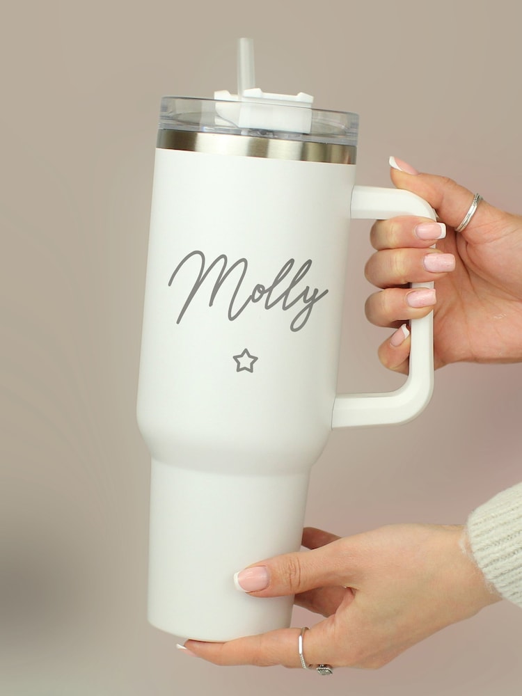 PMC Personalised Star 40oz White Travel Cup - Image 1 of 3