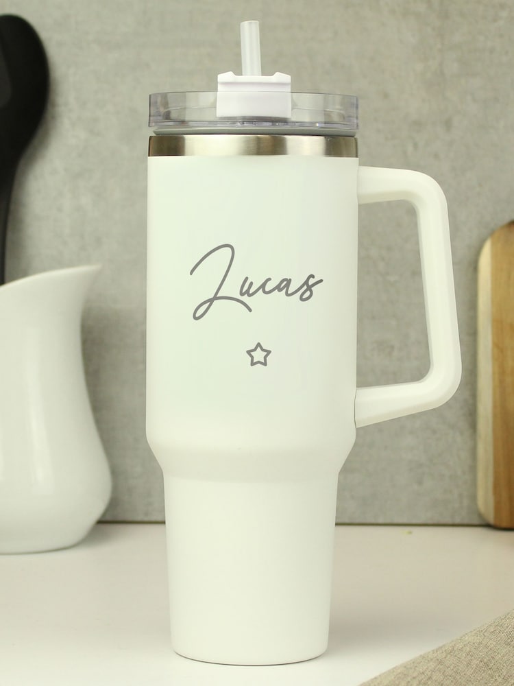 PMC Personalised Star 40oz White Travel Cup - Image 2 of 3