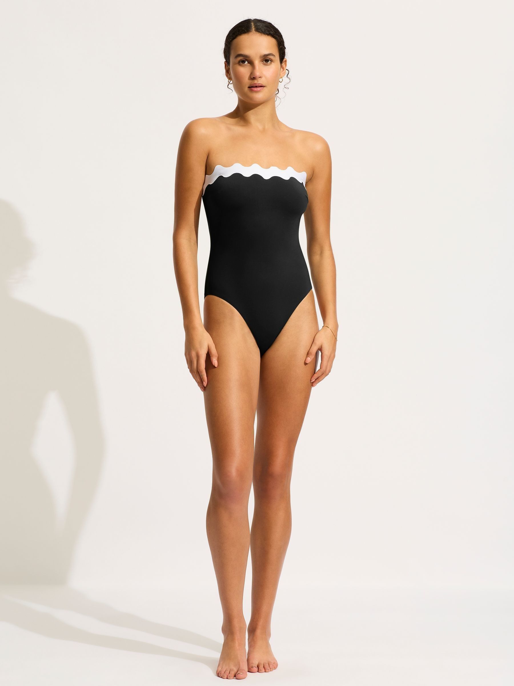 【Seafolly】シーフォリー Gia Ric Rac Bandeau ワンピース水着 Gia Ric Rac Bandeau One Piece - Black – Seafolly US