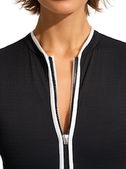 Seafolly Cap Sleeve Zip Front One Piece - Image 3 of 5