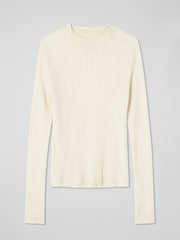 LK Bennett Cream West Coconut Milk Cable Stitch Sweater - Image 5 of 5