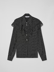 LK Bennett Margaux Ruffle Shoulder Blouse - Bild 5 von 5